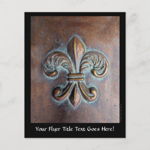 Fleur De Lis, Aged Copper-Look Printed Flyer