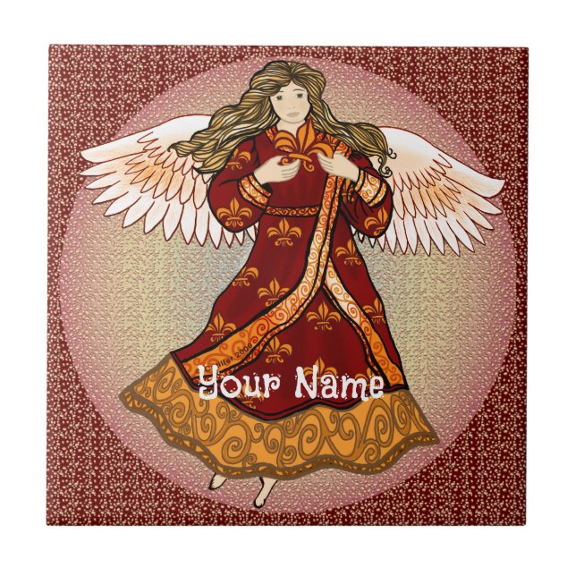 Fleur de lis angel  tile (Front)