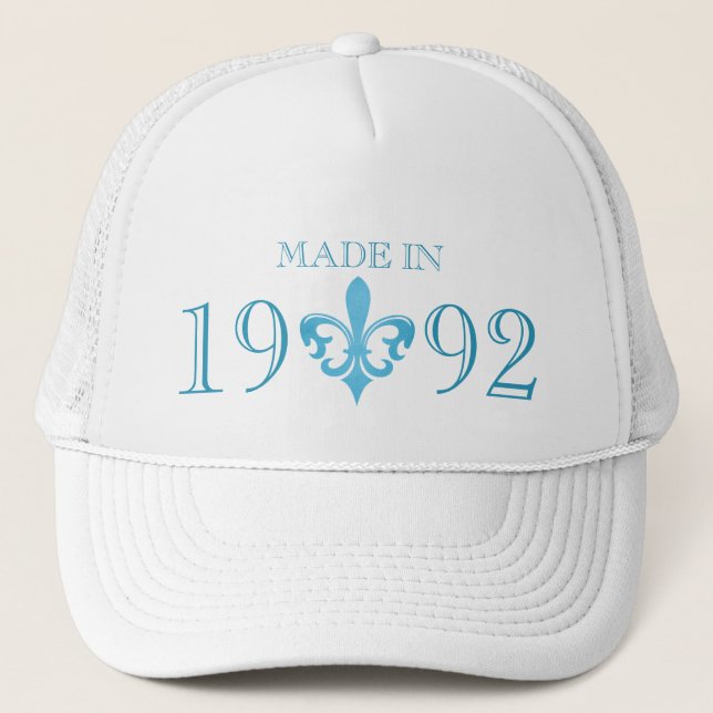 Fleur de lis authentic age made in blue hat (Front)