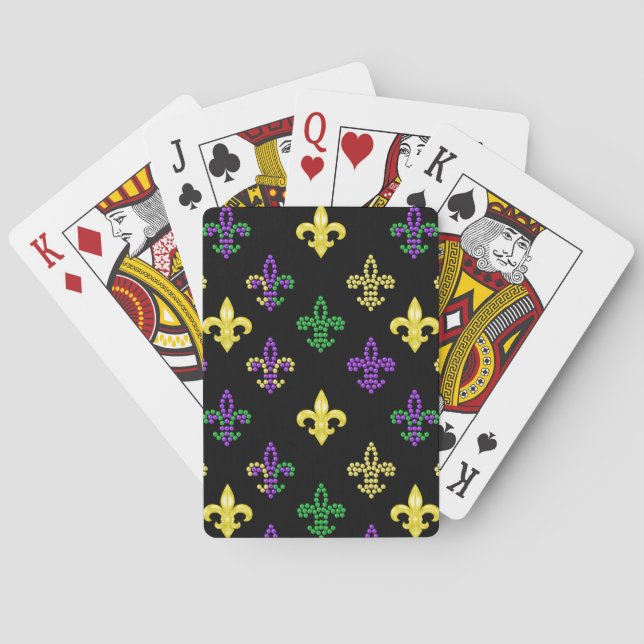 Fleur de Lis Beads - Black Playing Cards (Back)