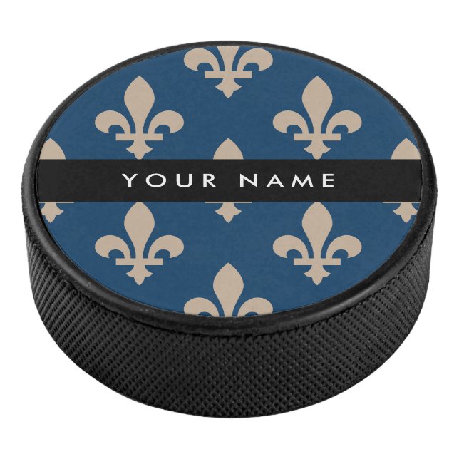 Fleur de Lis, Beige on Navy Blue, Royal, Your Name (3/4/2016 12:00:00 AM)