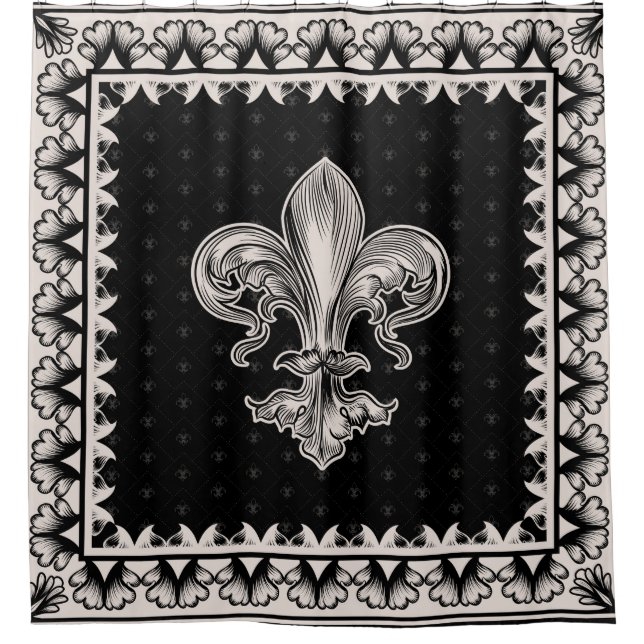Fleur-de-lis - Black and Cream (Front)