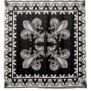 Fleur-de-lis - Black and Cream