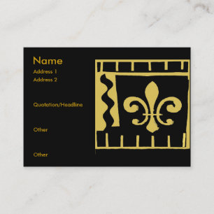 Fleur De Lis Black and Gold Tiles Business Card