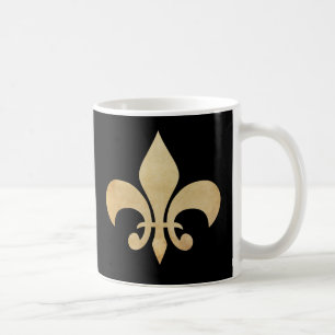 Fleur de Lis Black Coffee Mug