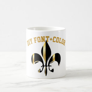 Fleur de Lis/black/gold/DIYfont Coffee Mug