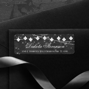 Fleur de Lis Black Lights   Charcoal Onyx Address