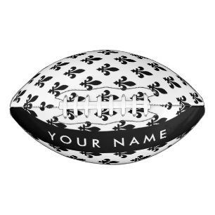 Fleur de Lis, Black on White, Black, Your Name Football