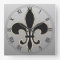 Fleur de Lis Black with White and Gold