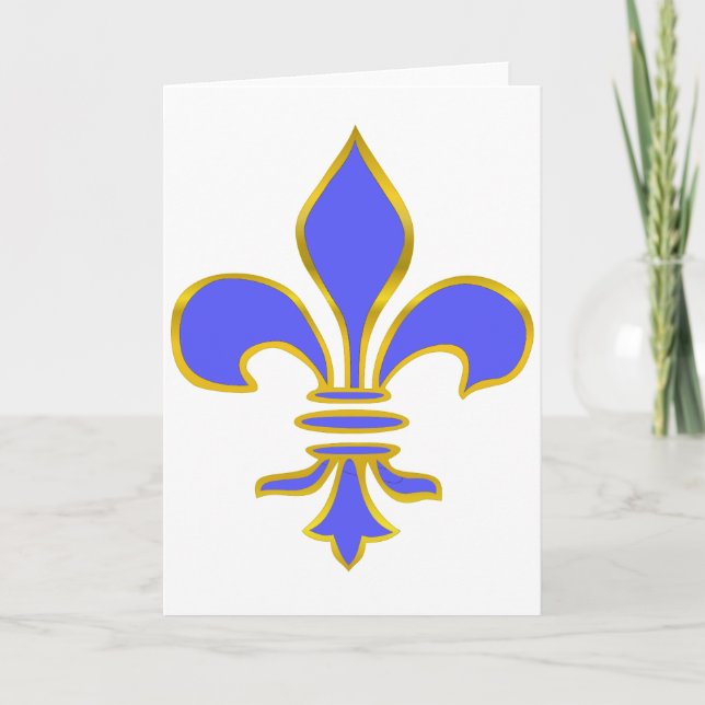 Fleur de lis bleu clair - Carte de voeux (Devant)