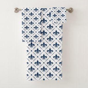 Fleur De Lis bleu foncé motif sur arrière - plan b