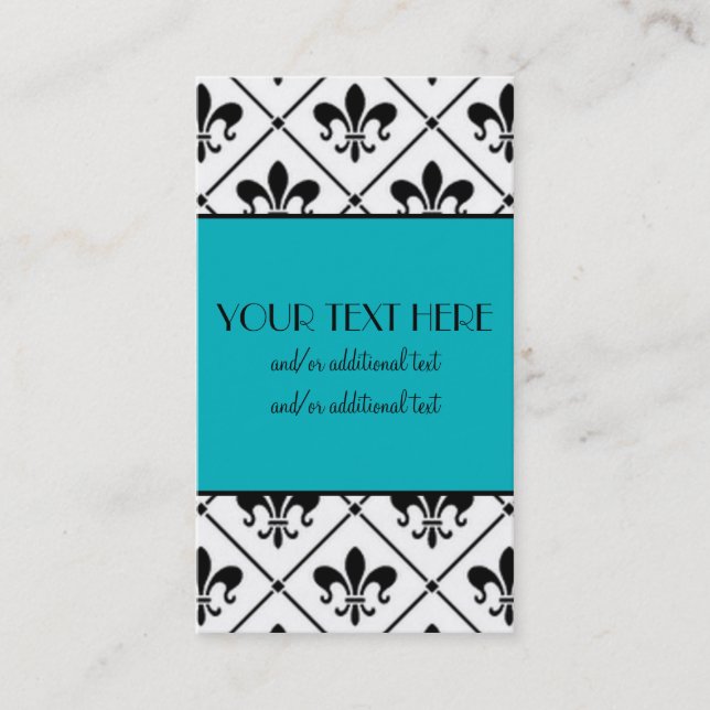 Fleur De Lis Border Business Card (Front)