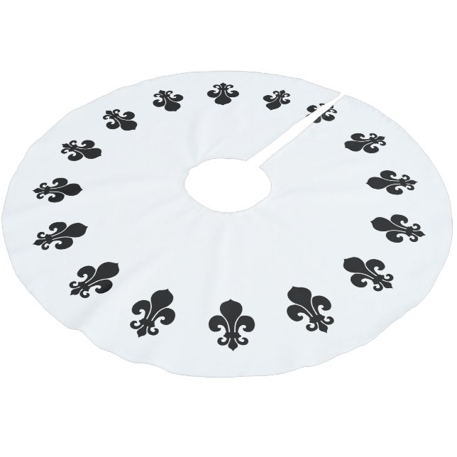 Fleur De Lis Brushed Polyester Tree Skirt (Angled)