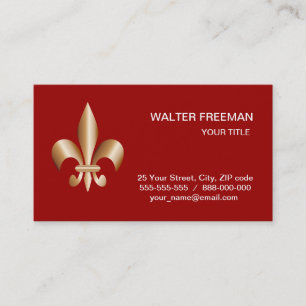 Fleur de lis business card