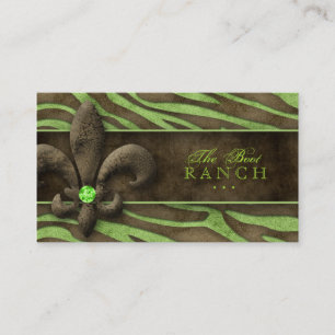 Fleur de Lis Business Card Jewellery Vintage Lime