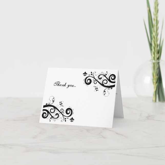 fleur de lis carte de remerciements (Devant)