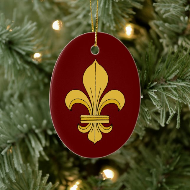Fleur-de-lis Ceramic Ornament (Tree)