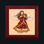 Fleur de lis Christian angel  Gift Box<br><div class="desc">Fleur De Lis Angel Jewellery Box, Angel t-shirts and Angel gifts by ArtMuvz Illustration. Romantic Fleur De Lis Angel t-shirt for Mom, Dad, kids, baby. Christian Angel birthday and christmas gifts, tote bag, mug, hat. Angel gifts are a thoughtful and meaningful way to show someone you care. Whether you're looking...</div>