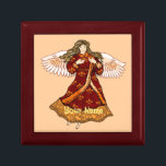 Fleur de lis Christian angel  Gift Box<br><div class="desc">Fleur De Lis Angel Jewellery Box, Angel t-shirts and Angel gifts by ArtMuvz Illustration. Christian Angel birthday and christmas gifts, tote bag, mug, hat. Angel gifts are a thoughtful and meaningful way to show someone you care. Whether you're looking for a gift for a friend, family member, or loved one,...</div>