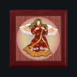 Fleur de lis Christian angel  Gift Box<br><div class="desc">Fleur De Lis Angel Jewellery Box, Angel t-shirts and Angel gifts by ArtMuvz Illustration. Romantic Fleur De Lis Angel t-shirt for Mom, Dad, kids, baby. Christian Angel birthday and christmas gifts, tote bag, mug, hat. Angel gifts are a thoughtful and meaningful way to show someone you care. Whether you're looking...</div>