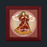 Fleur de lis Christian angel  Gift Box<br><div class="desc">Fleur De Lis Angel Jewellery Box, Angel t-shirts and Angel gifts by ArtMuvz Illustration. Romantic Fleur De Lis Angel t-shirt for Mom, Dad, kids, baby. Christian Angel birthday and christmas gifts, tote bag, mug, hat. Angel gifts are a thoughtful and meaningful way to show someone you care. Whether you're looking...</div>