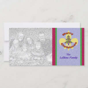 Fleur de Lis Christmas Tree Photo Card