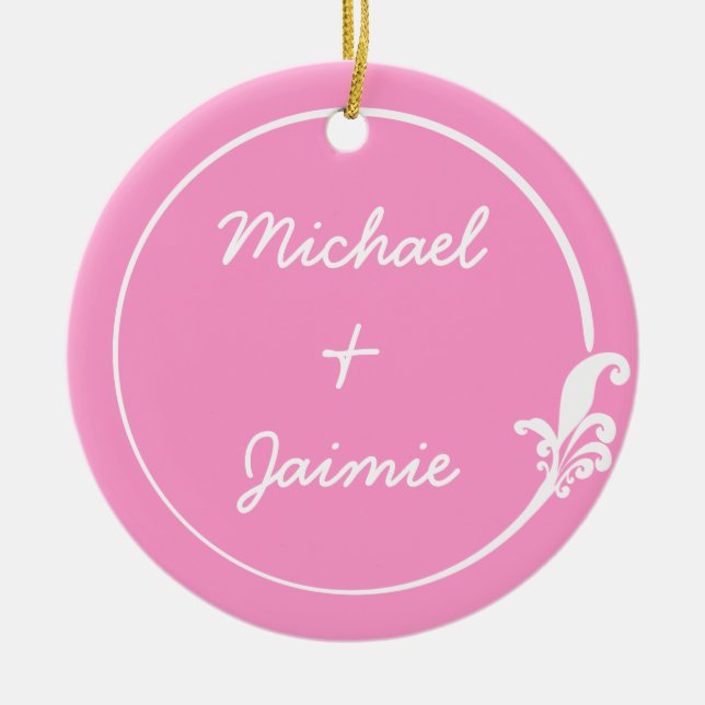 Fleur-de-Lis Circle Ceramic Ornament (Front)