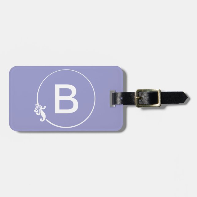 Fleur-de-Lis Circle Luggage Tag (Front Horizontal)