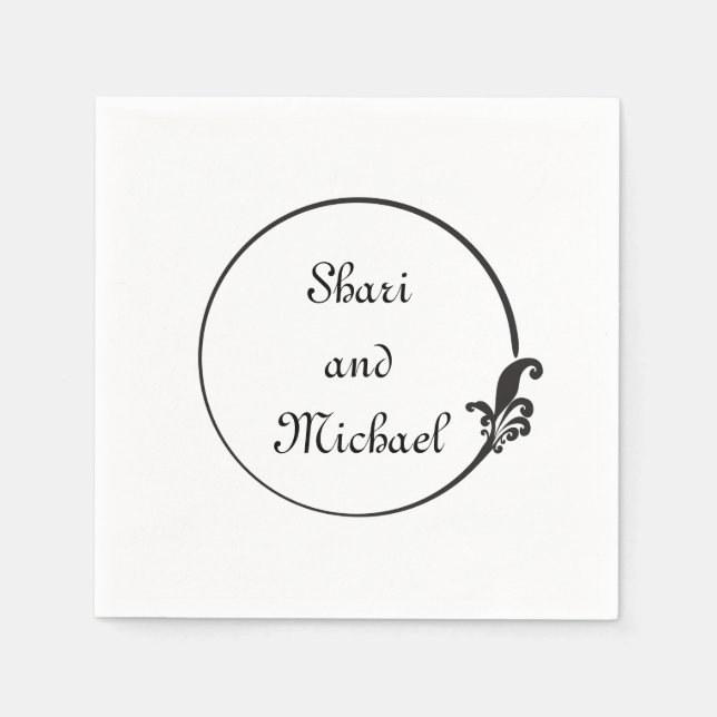 Fleur-de-Lis Circle Monogram Napkin (Front)