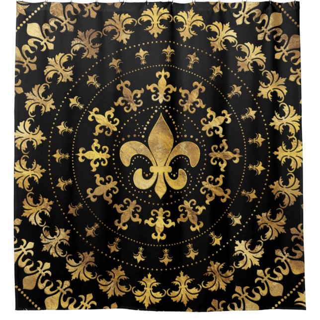 Fleur-de-lis - circular ornament - Gold and black (Front)