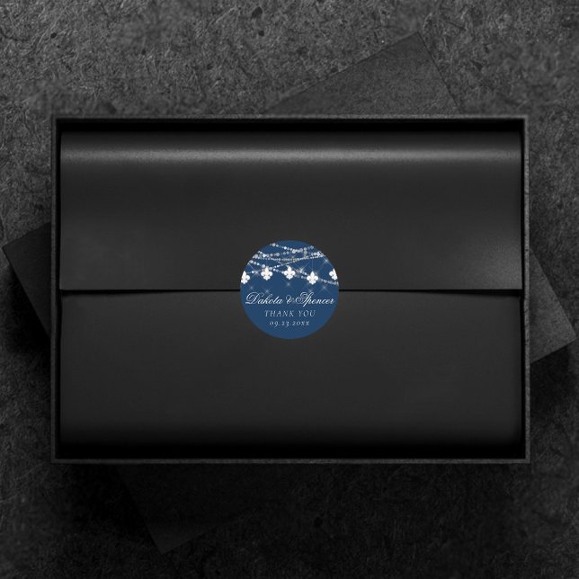 Fleur de Lis Classic Blue Lights | Jewel Wedding Classic Round Sticker (Creator Uploaded)