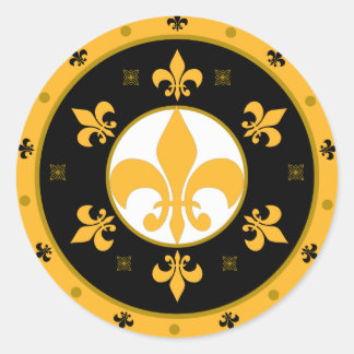 fleur de lis classic round sticker