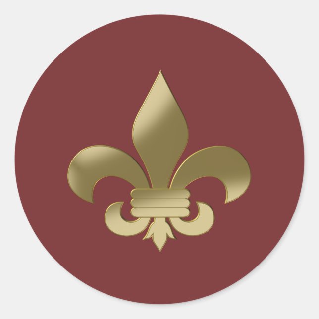 Fleur de Lis Classic Round Sticker (Front)
