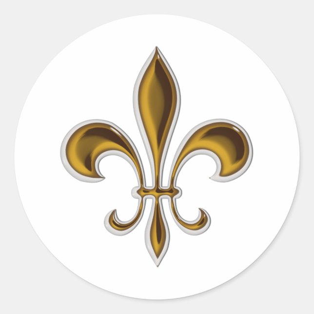 Fleur De Lis Classic Round Sticker (Front)