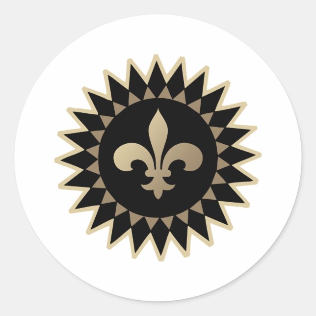 Fleur De Lis Classic Round Sticker (Front)