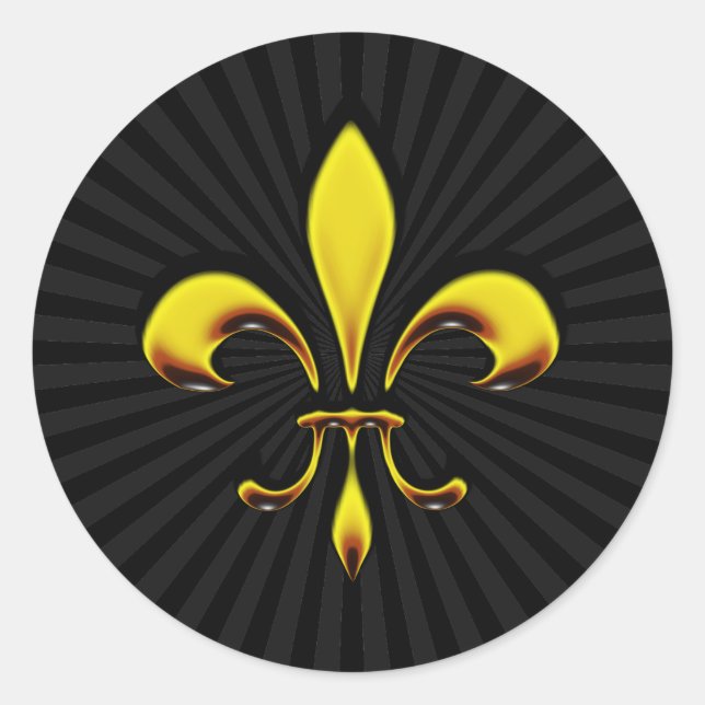 Fleur De Lis Classic Round Sticker (Front)