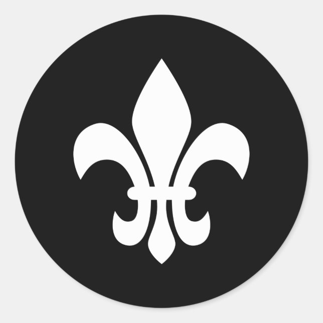 Fleur de Lis Classic Round Sticker (Front)