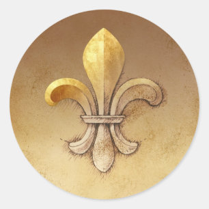 Fleur-de-lis Classic Round Sticker