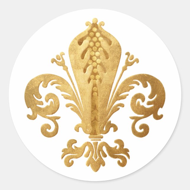 Fleur-de-lis Classic Round Sticker (Front)