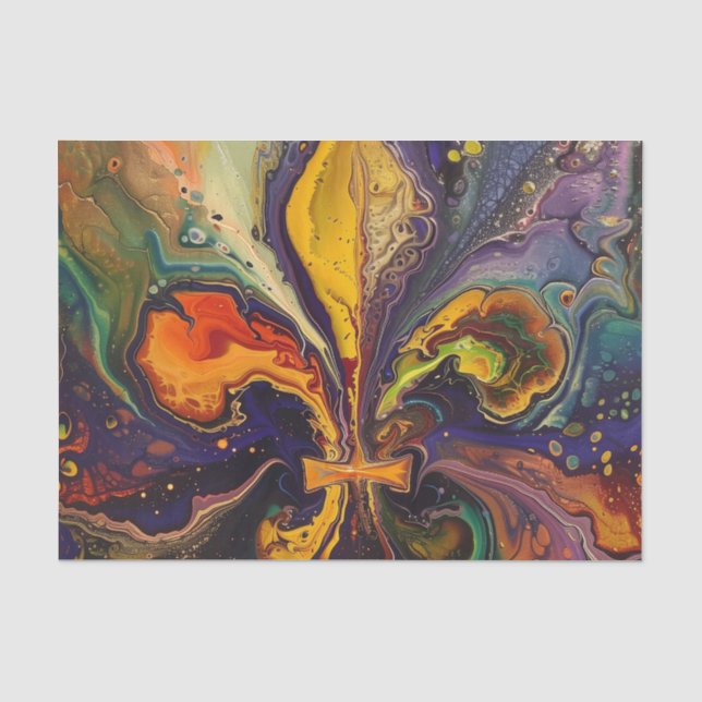 Fleur de Lis Colourful Mardi Gras Tissue Paper (Front)