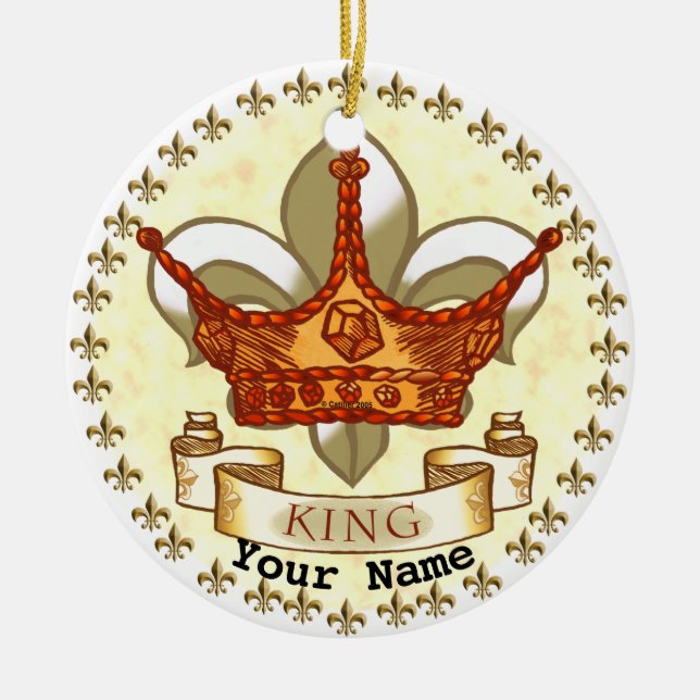 Fleur De Lis Couronne King Papa ornement (Devant)