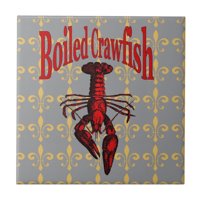 Fleur De Lis Crawfish Tile (Front)