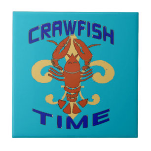 Fleur De Lis Crawfish Tile