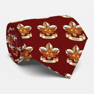 Fleur De Lis Crown King Dad Tie