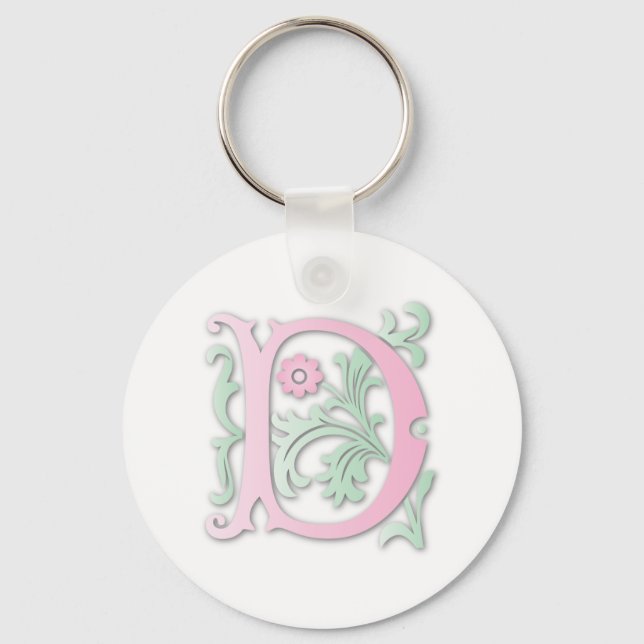 Fleur-de-lis D Monogram Keychain (Front)
