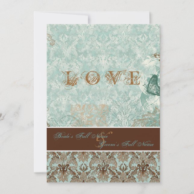 Fleur de Lis Damask – Modern Weddings Invitations (Front)
