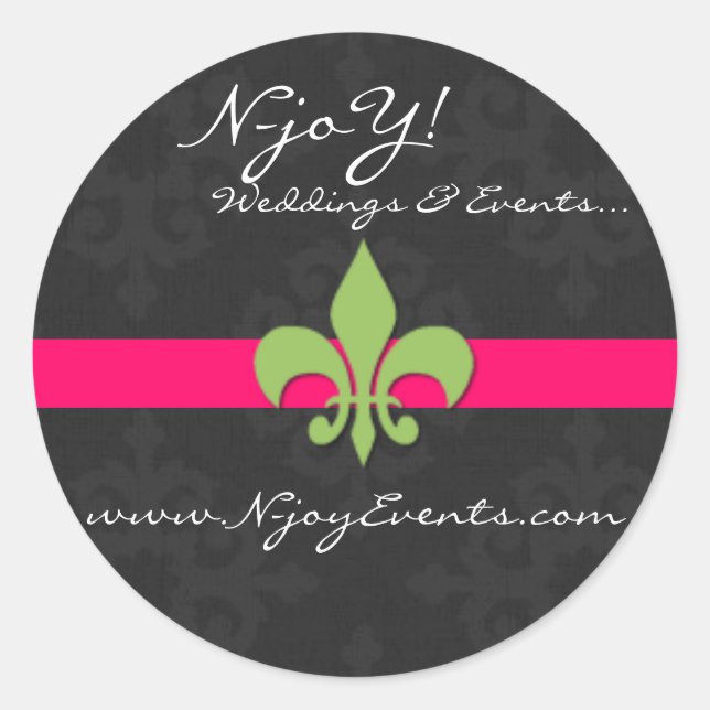 fleur de lis & damask sticker (Front)