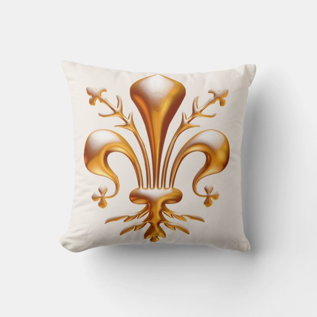Fleur de Lis (de Lys) Throw Pillow (Front)