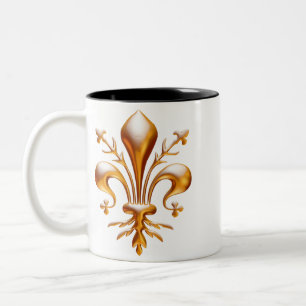 Fleur de Lis (de Lys) Two-Tone Coffee Mug