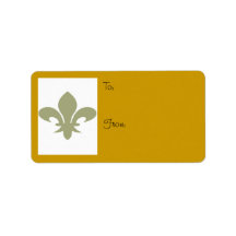 Fleur de Lis De/vers Étiquette